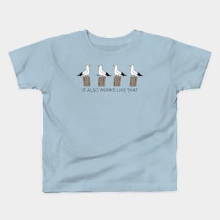 Funny seagulls keep their distance Kids T-Shirt